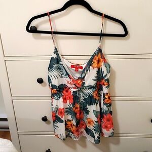 Guess floral tank top, with adjustable strap, took tags off, never worn.